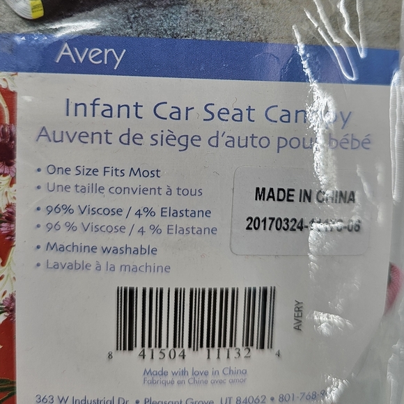 Carseat Canopy Red Tropical Print NWT - Picture 4 of 7